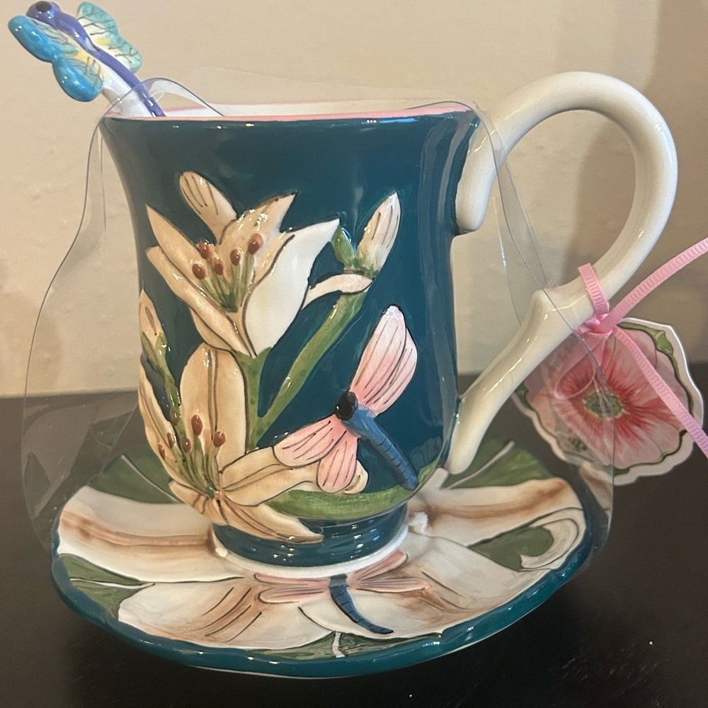 Blue Sky Cup, Saucer and Stir